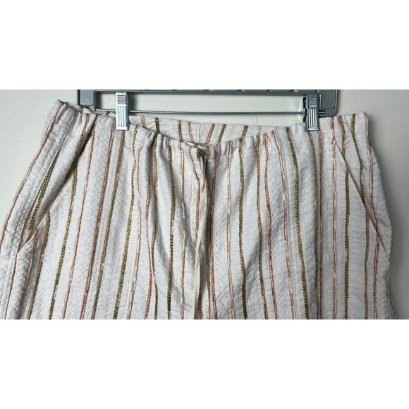 JOHNNY WAS WORKSHOP TEXTURED DRAWSTRING POMPOM BEACH SHORTS XL - Picture 2 of 9